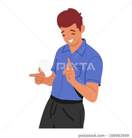 Teenage Boy Confidently Strikes A Pose Exuding Youthful Charisma And Self-assuredness In His Stance And Expression 106981699