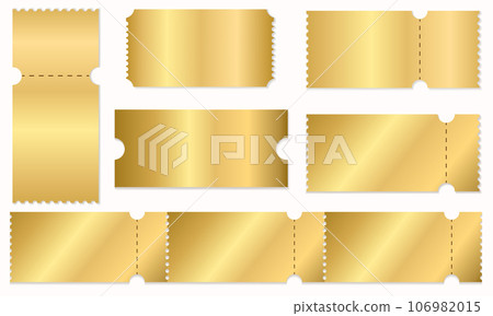 blank golden coupon or ticket set. Golden sticker blank golden coupon or ticket set. Golden sticker 106982015