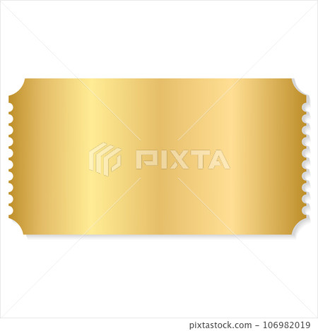 blank golden coupon or ticket. Golden sticker blank golden coupon or ticket. Golden sticker 106982019