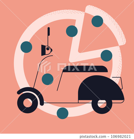 Pizza delivery ride motorcycle print Pizza delivery ride motorcycle print 106982021