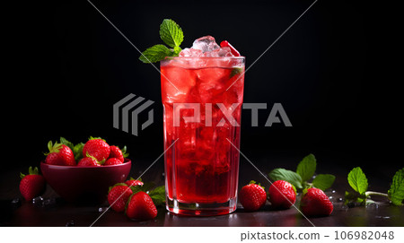 Fresh strawberry drink 106982048