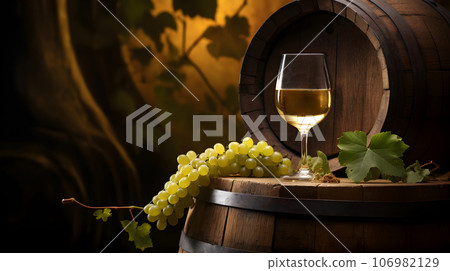 The glass of white wine 106982129