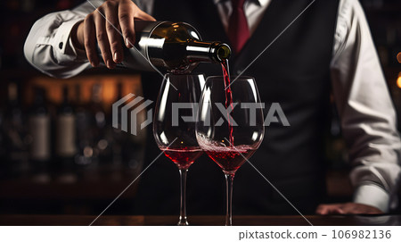 male sommelier pouring wine 106982136