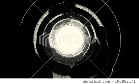 Retro styled docking corridor on space station or light at the end of tunnel concept for sci-fi poster or flyer. Gate or cave with dotwork style. Retro styled docking corridor on space station or light at the end of tunnel concept for sci-fi poster or flyer. Gate or cave with dotwork style. 106982171