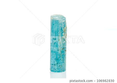 macro mineral stone aquamarine on a white background 106982830