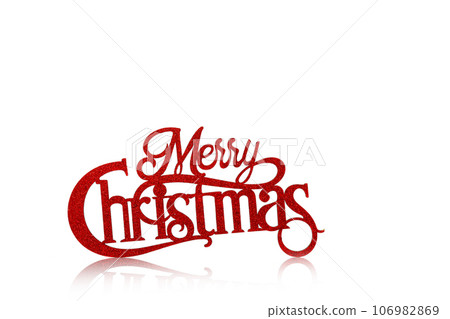 beautiful inscription, Merry Christmas sign on a white background 106982869