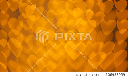 beautiful hearts made of lights on a blurred background 106982969
