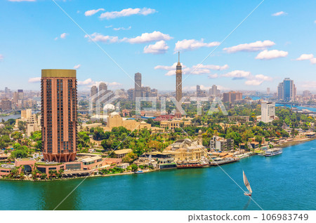 Unique picture of Gezira island, one of the most famous districts in Cairo, Egypt Unique picture of Gezira island, one of the most famous districts in Cairo, Egypt 106983749