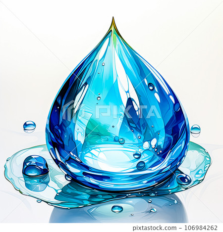Watercolor Pure water drop, crystal clear Watercolor Pure water drop, crystal clear 106984262