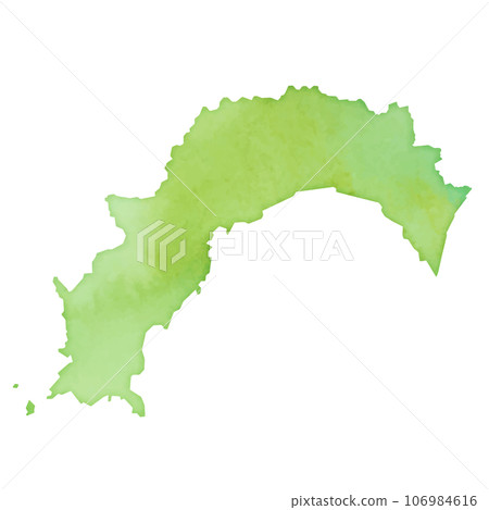 Illustration of Kochi prefecture map in watercolor style Illustration of Kochi prefecture map in watercolor style 106984616