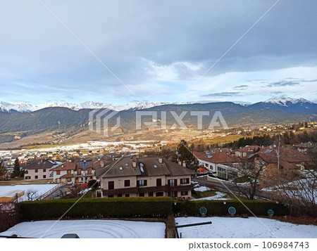 Peaceful autumn scene of Vorderer Gosausee lake with Dachstein glacieron background. Picturesque morning view of Austrian Alps, Upper Austria, Europe. Traveling concept background. Peaceful autumn scene of Vorderer Gosausee lake with Dachstein glacieron background. Picturesque morning view of Austrian Alps, Upper Austria, Europe. Traveling concept background. 106984743