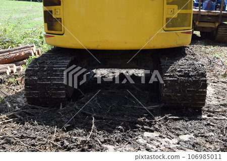 Construction machinery at civil construction site 106985011