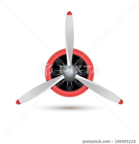 Plane blade propeller, vector airplane wood engine logo icon. Aircraft propeller fan Plane blade propeller, vector airplane wood engine logo icon. Aircraft propeller fan 106985228