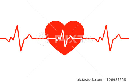 Heartbeat ecg electrocardiogram vector graph wave line. Ekg cardio heart beat cardiology frequency 106985238