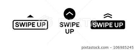 Swipe up arrow vector icon. Social media story drag button sign action graphic design app ui shape Swipe up arrow vector icon. Social media story drag button sign action graphic design app ui shape 106985245