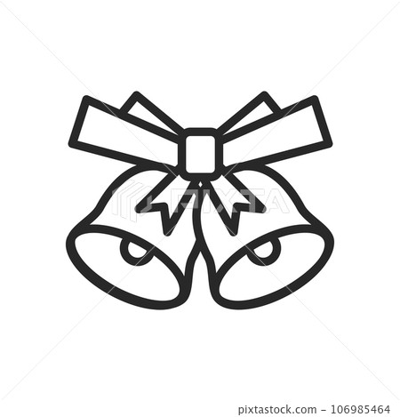 New Year Bells Icon. Vector Outline Editable Isolated Sign of Festive Jingle Bells Representing Traditional Christmas and New Year Celebrations. 106985464