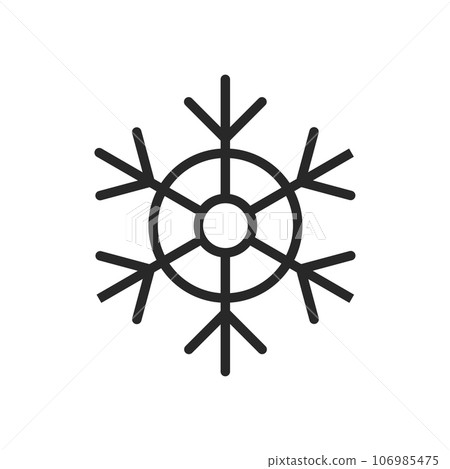 Snowflake Icon. Vector Outline Editable Isolated Snowflake Sign Symbolizing Modern Winter Aesthetics and Seasonal Decor. Snowflake Icon. Vector Outline Editable Isolated Snowflake Sign Symbolizing Modern Winter Aesthetics and Seasonal Decor. 106985475