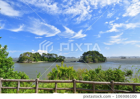 Miyagi Prefecture, Matsushima Coast. View from Fukuura Island. Photographed on August 9, 2023. Miyagi Prefecture, Matsushima Coast. View from Fukuura Island. Photographed on August 9, 2023. 106986100