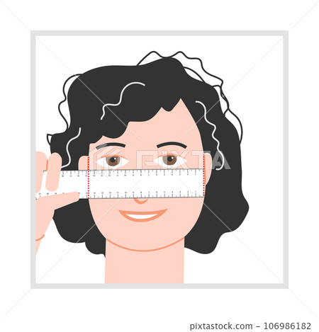Character self measuring pupil distance with...-插圖素材 [106986182] - PIXTA圖庫