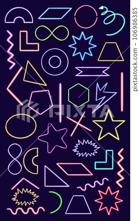 set glowing desktop icon, neon set geometric sticker, neon geometric figure, glowing figure, neon geometrical figures set glowing desktop icon, neon set geometric sticker, neon geometric figure, glowing figure, neon geometrical figures 106986385