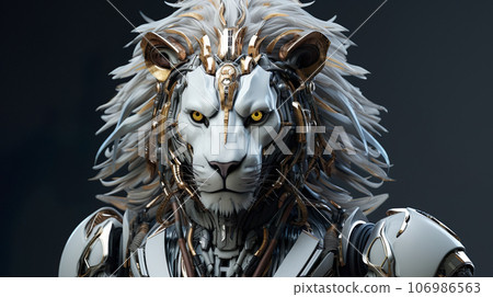 Male lion android “AI generated image” 106986563