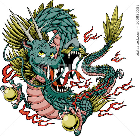 2024龍年賀年卡插畫素材《卡通龍》 2024龍年賀年卡插畫素材《卡通龍》 106986585