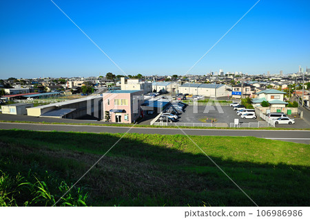 View from the Arakawa bank, scenery towards Saitama Shintoshin 106986986