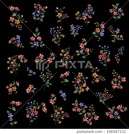 A collection of flower materials depicting cute flowers, 106987132