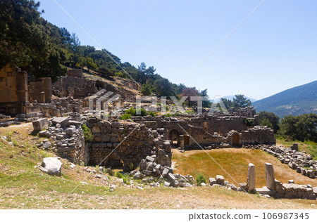 Remains of gymnasium in acnient Lycian city Arycanda, Turkey Remains of gymnasium in acnient Lycian city Arycanda, Turkey 106987345