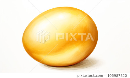 Watercolor illustration of golden egg "AI generated image" 106987820