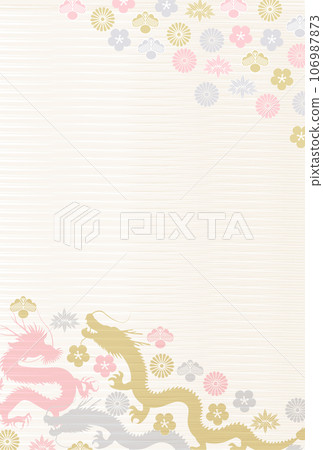 龍新年賀卡生肖背景 龍新年賀卡生肖背景 106987873