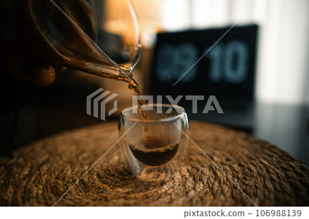 Drip coffee on the table in the house 106988139