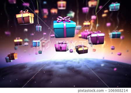 a Black Friday shopping sale, with balloons, gifts, . Generative AI a Black Friday shopping sale, with balloons, gifts, . Generative AI 106988214