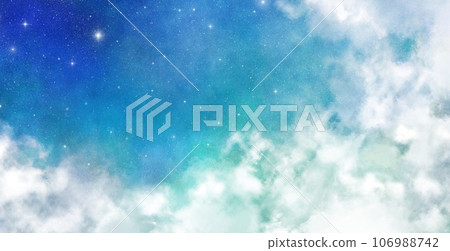 Clouds and stars shining in the magical night sky Clouds and stars shining in the magical night sky 106988742
