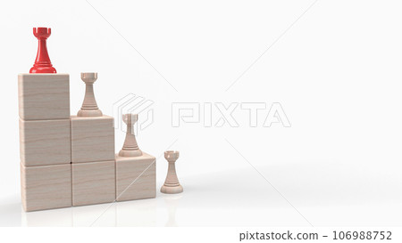 The chess on cube wood for Business concept 3d rendering 106988752