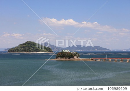 Tsushima Shrine, a guardian deity of children floating on the sea in Mino-cho, Mitoyo City, Kagawa Prefecture 106989609