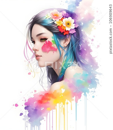woman with flowers 106989643