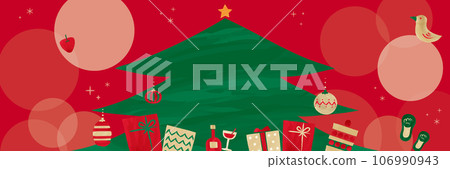 水彩觸摸聖誕樹插圖模板 106990943