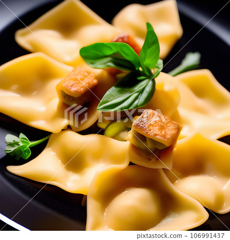 italian tortelli or ravioli stuffed with pumpkin and parmesan cheese tasty 106991437