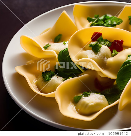 italian tortelli or ravioli stuffed with pumpkin and parmesan cheese tasty italian tortelli or ravioli stuffed with pumpkin and parmesan cheese tasty 106991442
