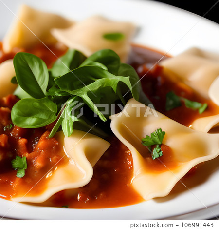 italian tortelli or ravioli stuffed with pumpkin and parmesan cheese tasty 106991443