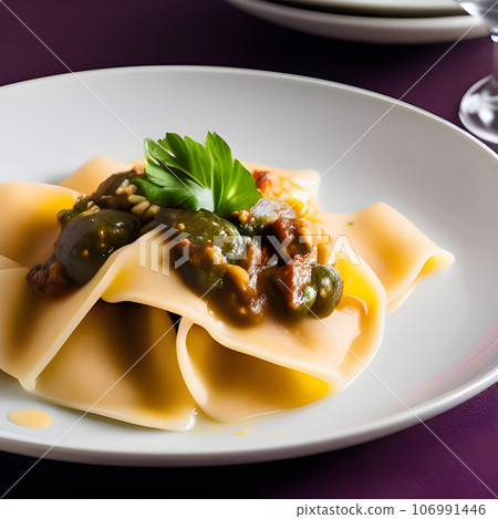 italian tortelli or ravioli stuffed with pumpkin and parmesan cheese tasty 106991446