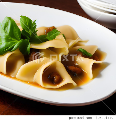 italian tortelli or ravioli stuffed with pumpkin and parmesan cheese tasty 106991449