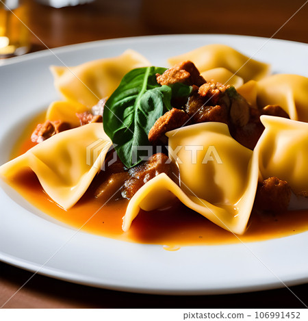 italian tortelli or ravioli stuffed with pumpkin and parmesan cheese tasty 106991452