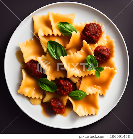 italian tortelli or ravioli stuffed with pumpkin and parmesan cheese tasty italian tortelli or ravioli stuffed with pumpkin and parmesan cheese tasty 106991468