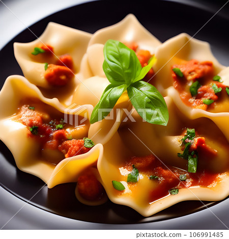 italian tortelli or ravioli stuffed with pumpkin and parmesan cheese tasty 106991485
