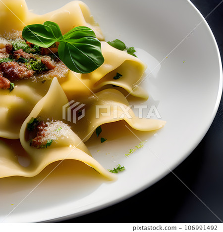 italian tortelli or ravioli stuffed with pumpkin and parmesan cheese tasty 106991492