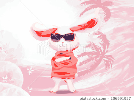 cute pink bunny 106991937