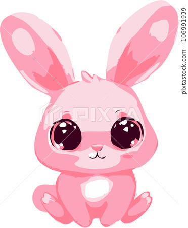 cute pink bunny - Stock Illustration [106991939] - PIXTA