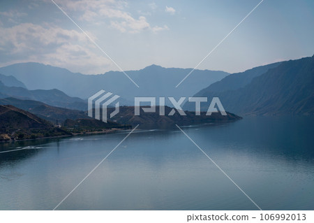 Irganai reservoir in Dagestan. Picturesque lake in the Caucasus mountains. Irganai reservoir in Dagestan. Picturesque lake in the Caucasus mountains. 106992013